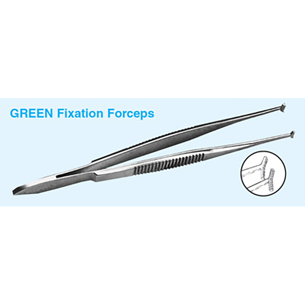Green Fixation Forceps