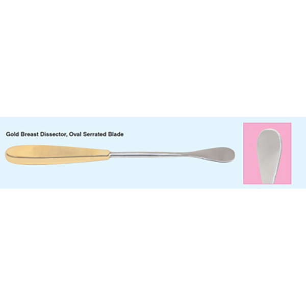 Gold Breast Dissector, Oval Serrated Blade